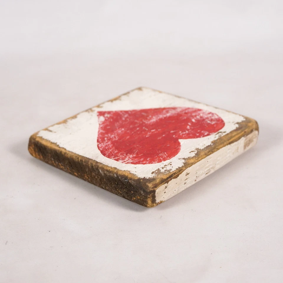 Wooden Rustic Country Heart Art Decor Decoration Valentines Artwork Wood Tile - Image 4 of 4