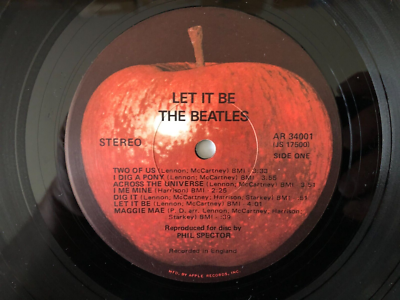 Beatles LET IT BE 1970 Apple Scranton Maggie Mae full credits VG+/