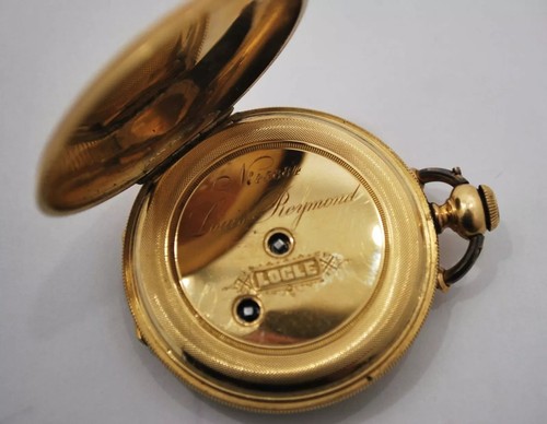 *SERVICED *Antique 1800s Louis Reymond Locle 18k Gold Swiss Pocket Watch Working - Picture 4 of 14