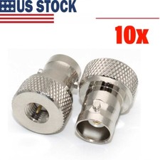 10 Silver BNC SMA Male to Female Disc RF Coaxial Connector Adapter Nickel Plated