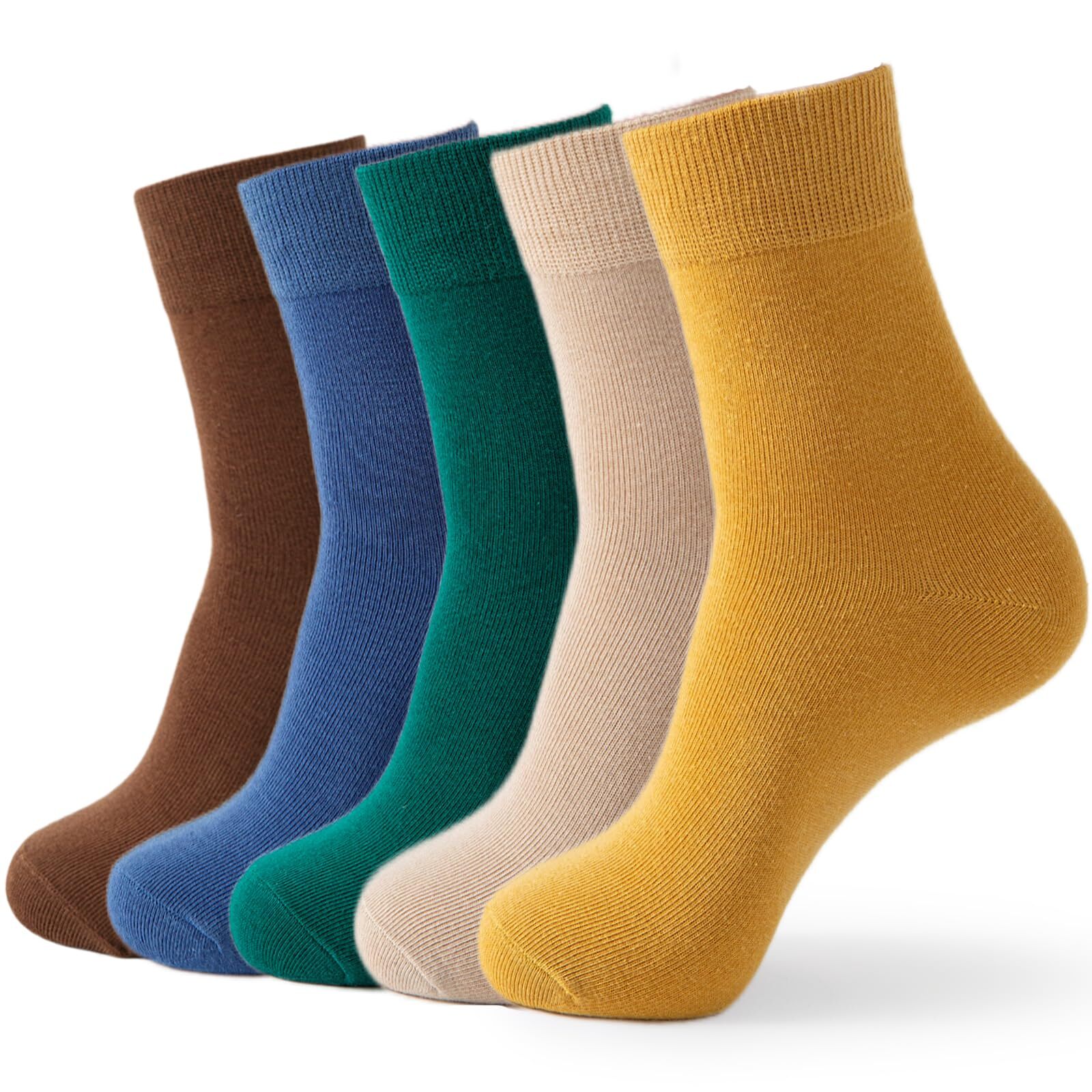 Crew Socks for Women Thin Cotton Socks Womens Casual Soft Aesthetic Socks 5 P...-image