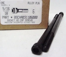 5/16-18x6 Hex Socket Head Cap Screws Alloy Steel Black (5)
