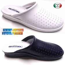 PANTOFOLE CIABATTE SANITARIE  DONNA DOTTORE BIANCO BLU  Made in Italy