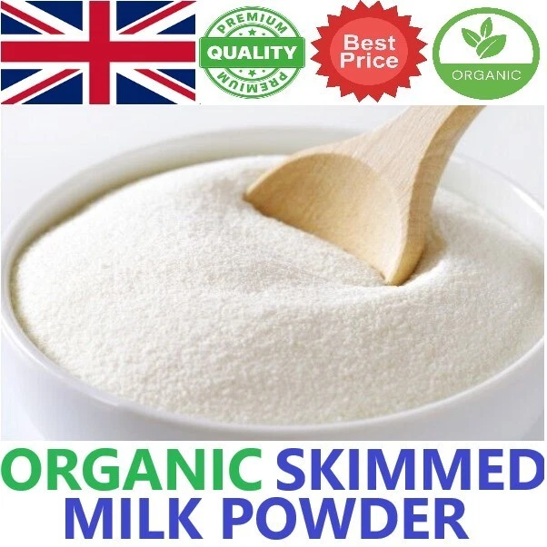 VITAL MINERALS Organic Skimmed Milk Powder Premium Quality 200g - 2kg High Protein Free P&P