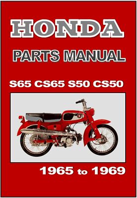 HONDA Parts Manual S65 S50 CS65 CS50 1965 1966 1967 1968 & 1969