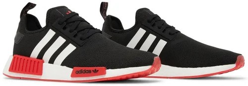 Adidas NMD_R1 "Black Vivid Red" Core Black Black GW1620 Men's Size 9 - Picture 3 of 5