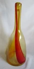 BLENKO LARGE STRETCH GLASS NARROW NECK 14-1/2" FLOOR VASE YELLOW  ORANGE