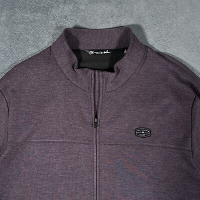 Travis Mathew Jacket Mens XL Heather Purple Full Zip Told My Wifi Tech Soft