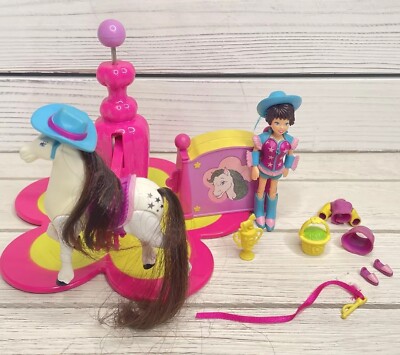 Vintage Polly Pocket Horse Playset Dazzlin' Pet Show Prancin Pony Mattel  Works