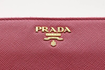 Prada Saffiano Leather Zip Around Long Wallet | eBay