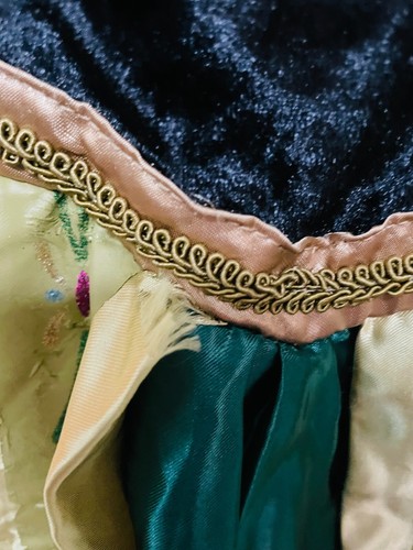 Disney FROZEN ANNA COSTUME DRESS LOT 2 Halloween Girls M Coronation Green Blue - Picture 17 of 24
