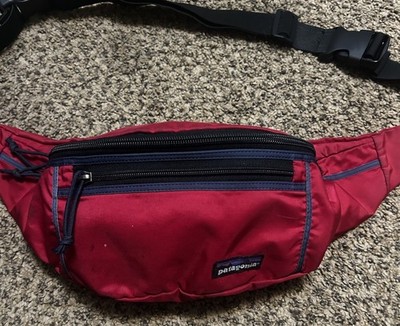 Patagonia Vintage 90s Hip Bolt Fanny Pack Red & Grey Waist Bag Fanny Pack Gorp
