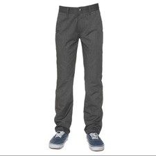 Volcom Pants Youth 26 Gray Chino Frickin Modern Straight Regular Stretch Preppy
