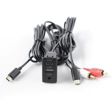 USB and AUX Port Panel Interface Extension for Car Dash Mount 145cm Cable