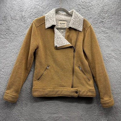 Dylan Los Angeles Small Sherpa-Lined Corduroy-Like Jacket Front Zip Warm Cozy