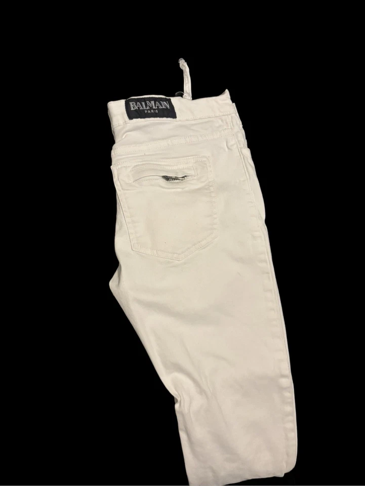 Jeans Balmain Moto blancos talla 32 Foto 2 de 2