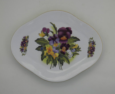 Vintage Olde World Collection Herman Dodge & Son Floral Trinket Dish Violets