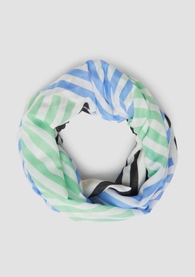 s.Oliver - Gestreifter Loop-Schal - Farbe: Navy