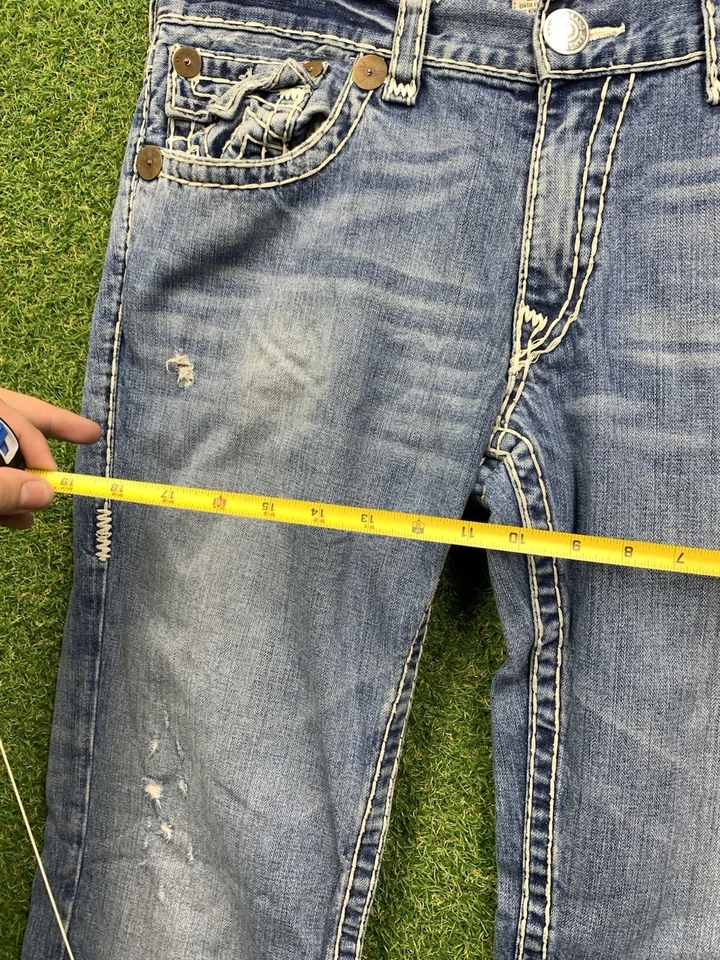 复古 True Religion 牛仔裤男式 36 品牌 Billy Super T 浅水洗牛仔 y2k — 第 3/4 张图片