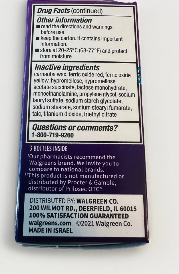 Paquete de 4 comprimidos de omeprazol de liberación retardada de 20 mg, reductor de ácido, trata la acidez estomacal Foto 3 de 3