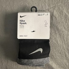 Nike Spark Black Thin Running Socks Dri-Fit Ankle Length Pair Youth 4-5.5 W5.5-7