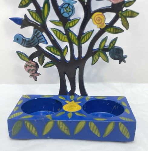 Tree of Life Candlesticks with Birds and Pomegranates in Lazer Cut Metal - Picture 5 of 13