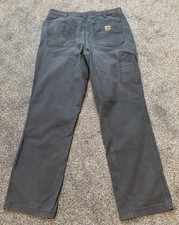 Carhartt Rugged Flex Relaxed Fit Canvas Work Pants 36x32 Gray BN2291-M