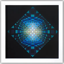 Victor Vasarely- Heliogravure Print "Okta - Stri"