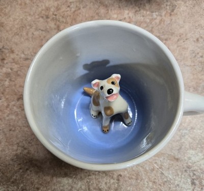 Jack Russell Terrier Surprise  Mug By Spademan Pottery Peekaboo Mug or Animugs