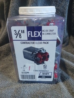 Quanity 50 Unopened Box  Flex Snap Connector Lock MC/BX  Connector 3/8''  