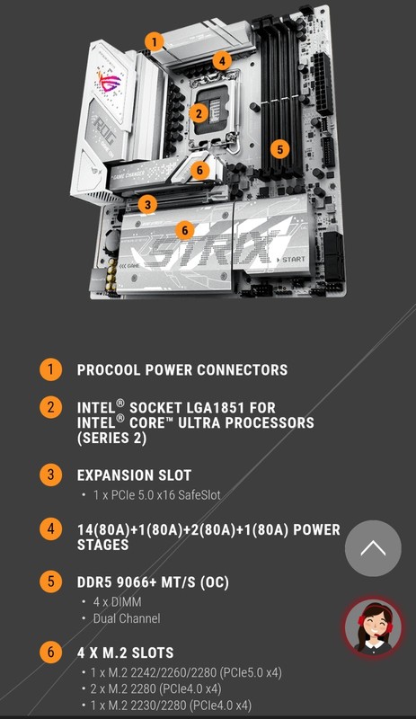 ASUS ROG Strix B860-G Gaming WiFi Motherboard ***New Opened Never Used***