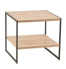 ClosetMaid 2- Tier Square Wood Side Table with Storage Shelf, Large, Natural