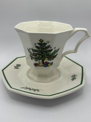 Vintage Nikko Christmastime Teacups & Saucer Japan Christmas Tea Cup Coffee Cup 
