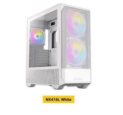 Antec NX416 Mesh White ATX. USB-C x1 USB 3.0 x. 2x ARGB 160mm + 1x ARGB 120mm