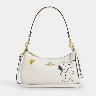 COACH x PEANUTS Teri Shoulder Bag Snoopy Chalk Multi CBJ76 Outlet NEW