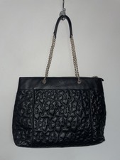 Ted Baker Ayliia Magnolia Quilted Leather Shopper Tote Bag BLACK