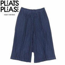 Womens PLEATS PLEASE PLEATS PLEASE Issey Miyake Pleated Sarouel Wide Pants Navy