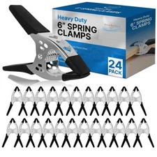 Lot of 24-6" inch Spring Clamp Large Super Heavy Duty Spring Metal Black - 3 ...