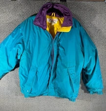 Vintage Wear Guard Colorblock Teal Bomber Jacket waterproof  Medium