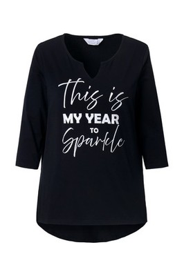 Janet & Joyce Damen große Größen T Shirt A Linie Statement Druck