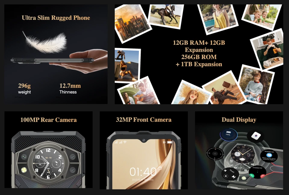 Cubot KingKong AX 4G LTE Black - 12GB RAM - 256GB ROM - Global Version - NEW - Image 3 of 4