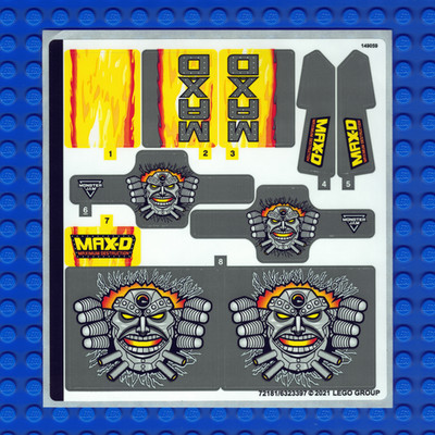 New LEGO Technic Monster Jam Max-D 42119 Sticker Sheet Qty 1