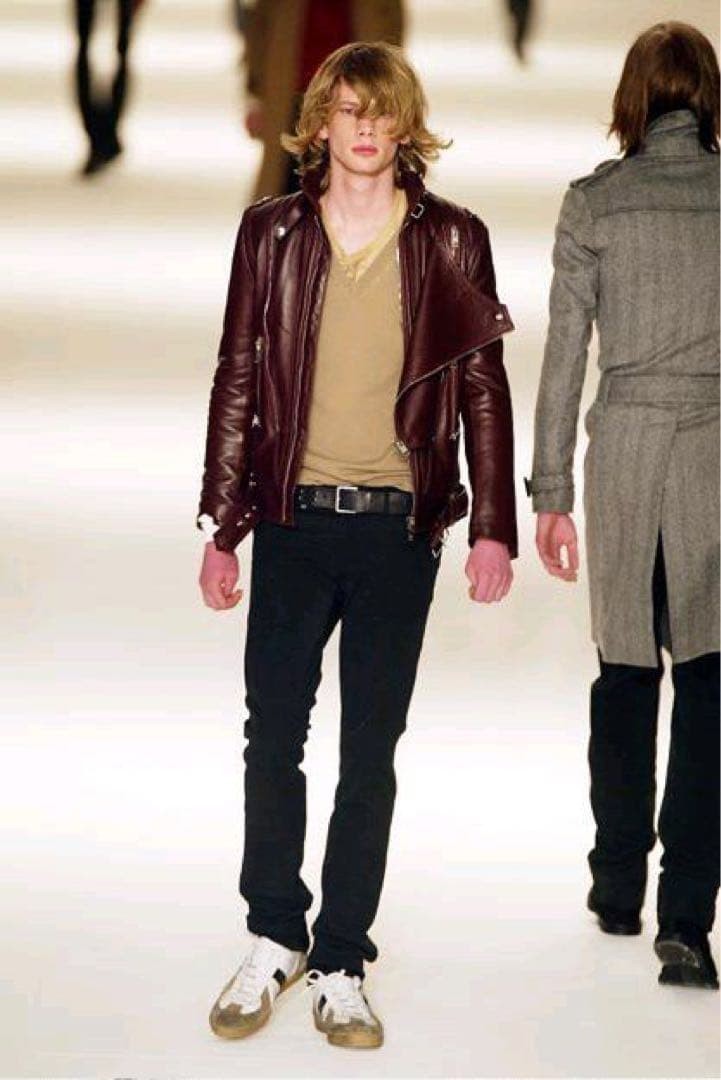 Dior Homme Hedi Slimane 2004AW Archive Bordeaux Leather Rider
