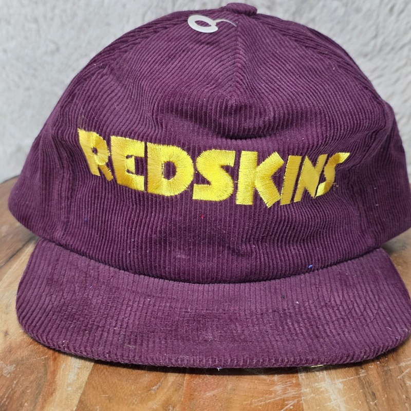 VTG Starline Washington Redskins Corduroy Snapback Hat Maroon Yellow Logo TAIWAN