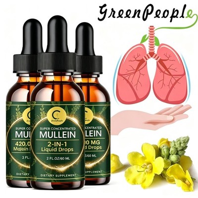 Mullein Leaf Extract Super Concentrated 420,000 MG  2 FL.OZ/60 ML Lung Cleanse