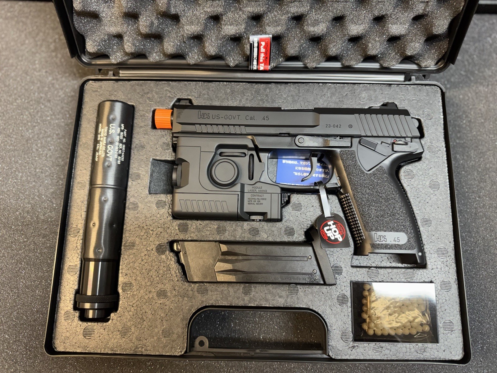Tokyo Marui MK23 SOCOM Airsoft Gas NBB Full Set