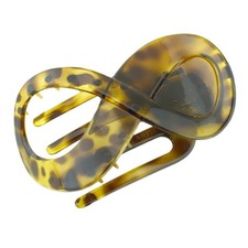 Parcelona French Infinity Loop Medium 3  Celluloid Hair Claw for Women and Girls