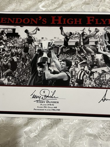 Essendon High Flyers Photo Print Hand Signed Terry Daniher, Van Der Har, Madden - Picture 7 of 24