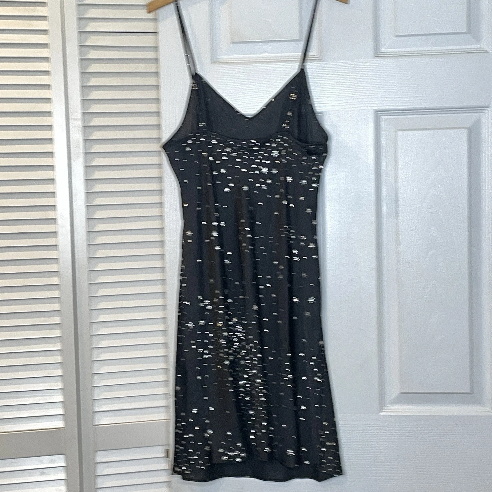 UNDERCOVER Abito Victoria Secret Sparkle Stars Chiffon Slip Taglia L Nero Argento Dark Fairy