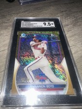 Bowman 2023 Chrome Prospect Emaarion Boyd Gold Shimmer Ref #BCP-128 /50 SGC 9.5
